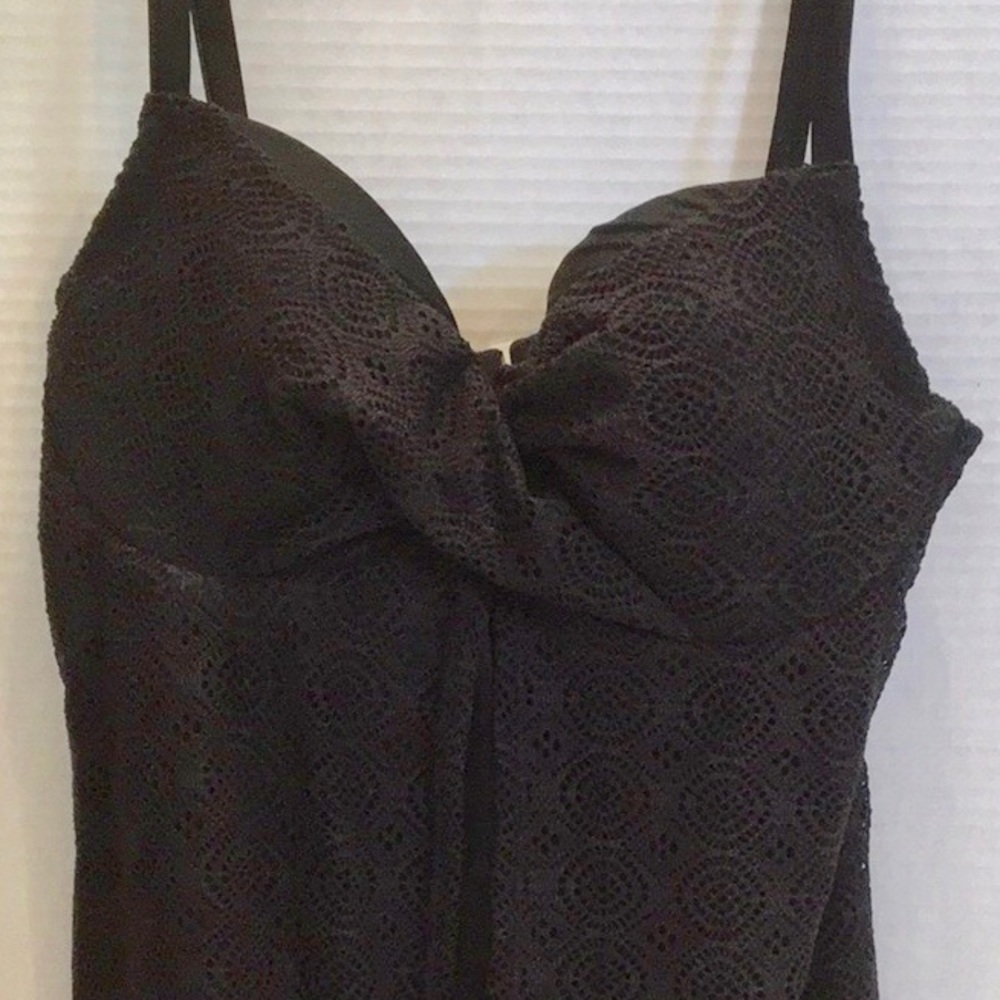 SWIMSUITS 4 ALL NEW TAG SLeek  BLACK ADJUSTABLE 12